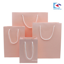 Luxus rosa Farbe China Geschenk Kunst Papier Shopping Handtasche mit Griffen